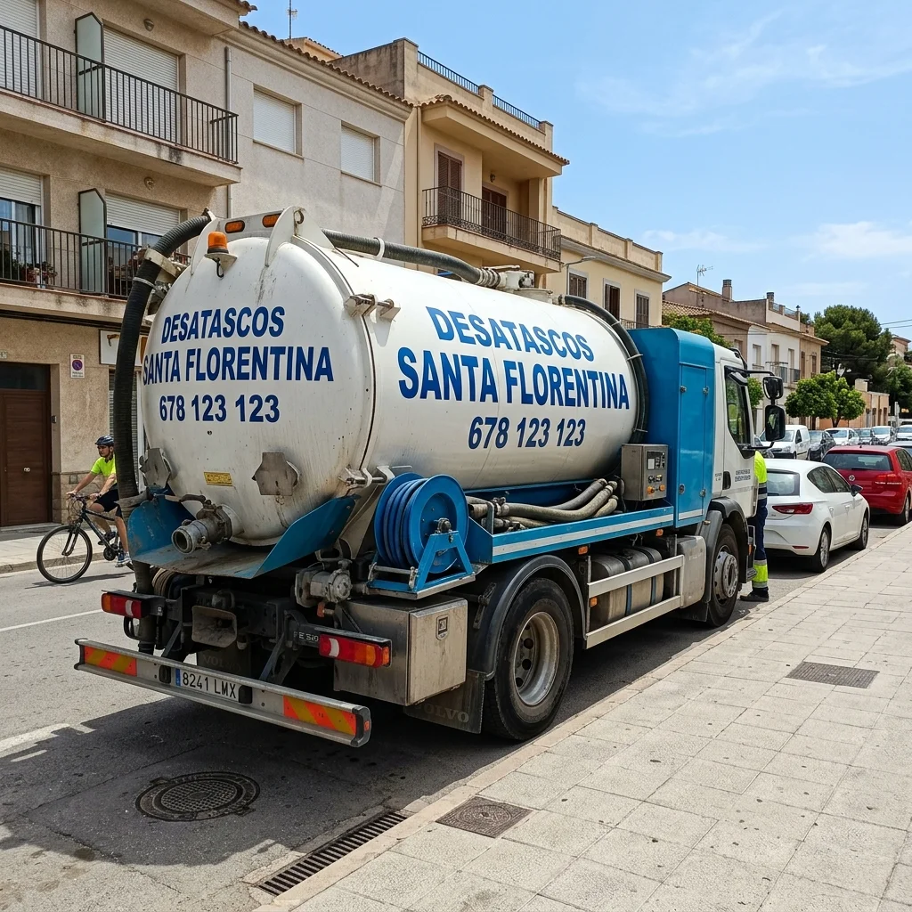Camión Cuba propio de Desatascos Cartagena Jota